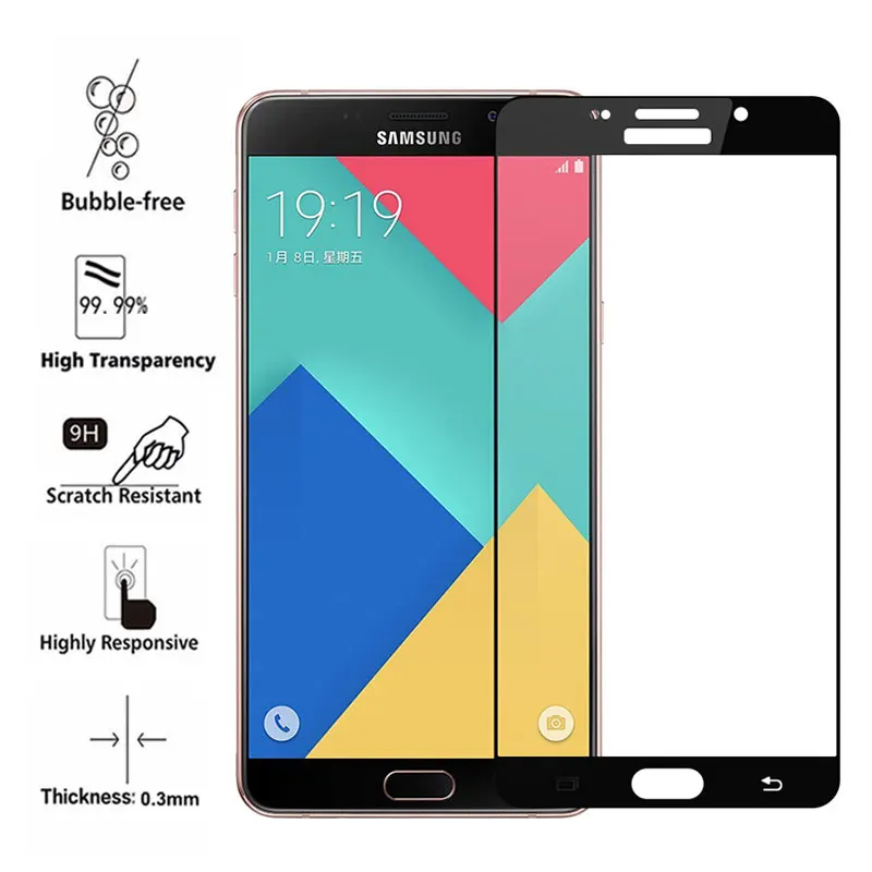 CHOEOIWE полное покрытие закаленное стекло пленка для samsung A5 A6 Plus A8 Plus 9H Противоударные Защитные пленки