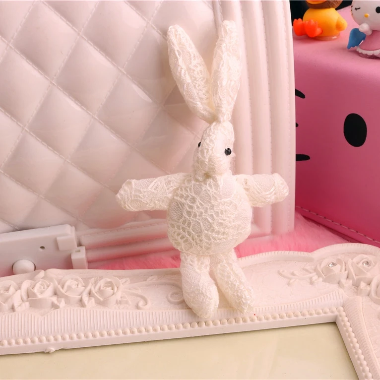 Модные однотонные милые кружевные плюшевые игрушки ручной работы 35 шт. кролик