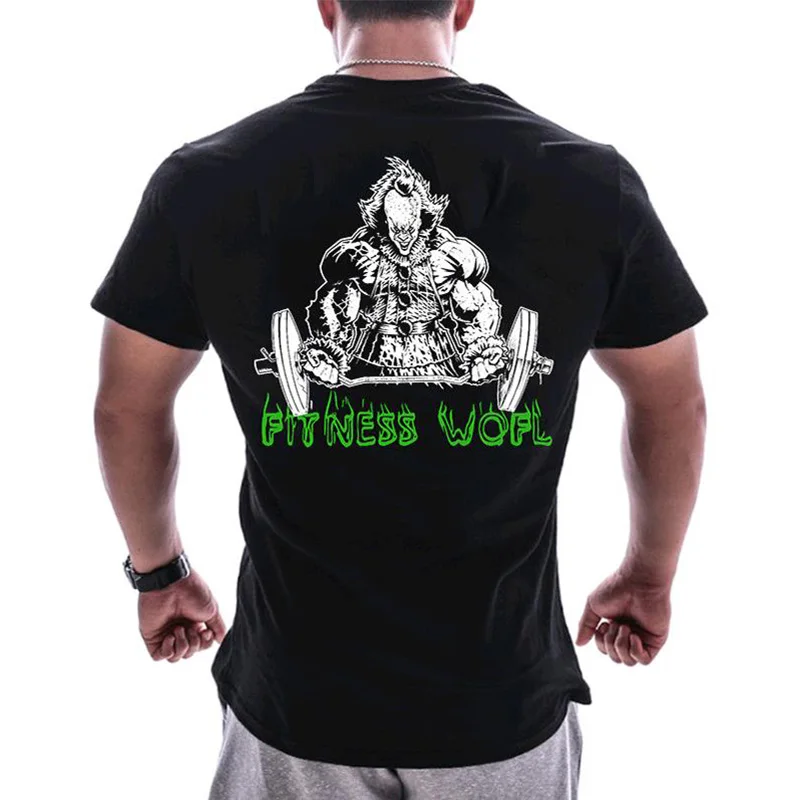 T-shirt 06 Мужская Летняя хлопковая футболка с коротким рукавом, футболки для тренажерного зала, фитнеса, футболки для бодибилдинга, новые брендовые футболки с круглым вырезом, модная повседневная одежда с принтом - Цвет: T-shirt 06