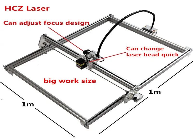DIY 10Whigh power лазерный гравировальный станок металла CNC лазерная резка 1*1 м