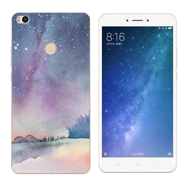 Чехол для Xiaomi Mi Max2 крышка с пейзажем силиконовый чехол принтом &quotдиск&quot Max 2