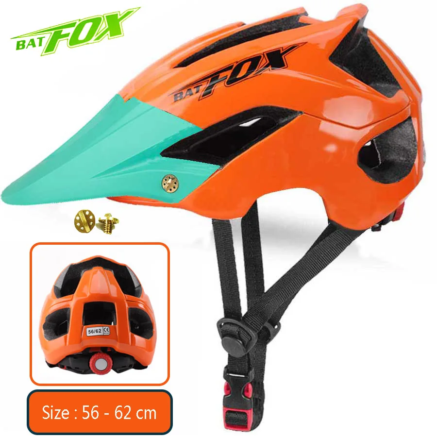 BATFOX велосипедный шлем MTB дорожный велосипед велосипедный шлем красный черный для мужчин и женщин велосипедные шлемы Casco Ciclismo дорожный горный защитный шлем - Цвет: Orange Blue