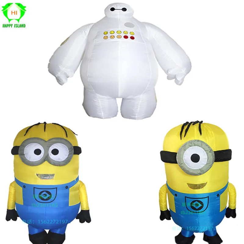 Костюм талисмана с миньонами Baymax карнавальный костюм на Рождество костюмы