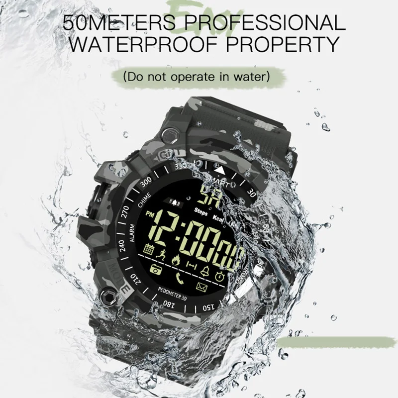 Для мужчин и женщин Bluetooth спортивные Смарт часы браслет 5ATM водонепроницаемый