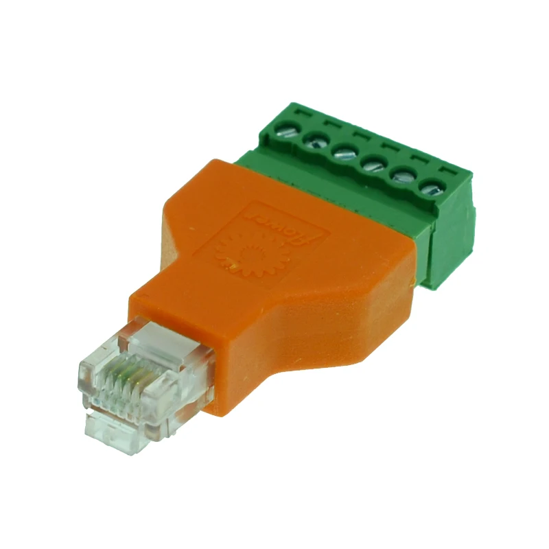 5pcs/lot Mixed Color RJ12 6P6C to secrw terminal block connector Adapter Telephone Connector for Receiver Joint | Обустройство дома