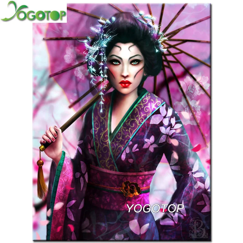 Полноразмерная алмазная живопись Сакура гейши DIY Алмазная вышивка распродажа 3d