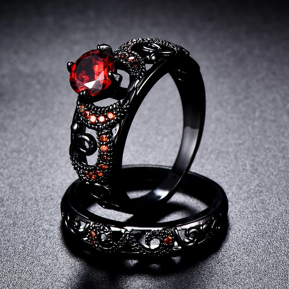 Кольца для пар женские красные принцесса режущие AAA циркон свадебные и
