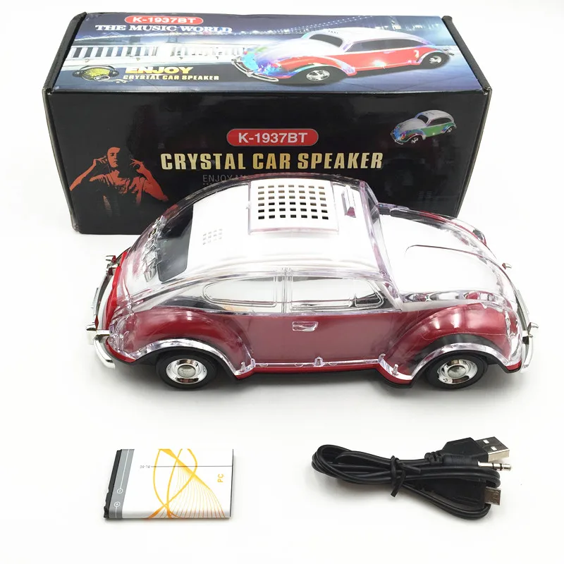 7 цветов лампа bluetooth динамик led хрустальный автобус K 1937BTCar с usb TF FM s|bluetooth speaker|speaker