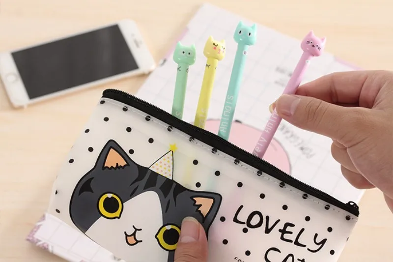 8 шт./партия, гелевая ручка Kawaii Pikachu Cat для письма, милая ручка Doraemon с черными чернилами, фирменная ручка корейские канцелярские принадлежности, офисные школьные принадлежности