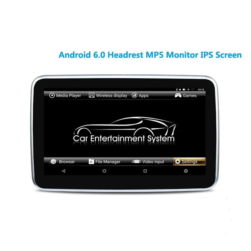 Caroad 10,1 дюймов Android 6,0 Автомобильный подголовник Mp5 Монитор сенсорный экран HD 1080P видео с wifi/HDMI/USB/SD/Bluetooth/fm-передатчик - Цвет: no the headphone
