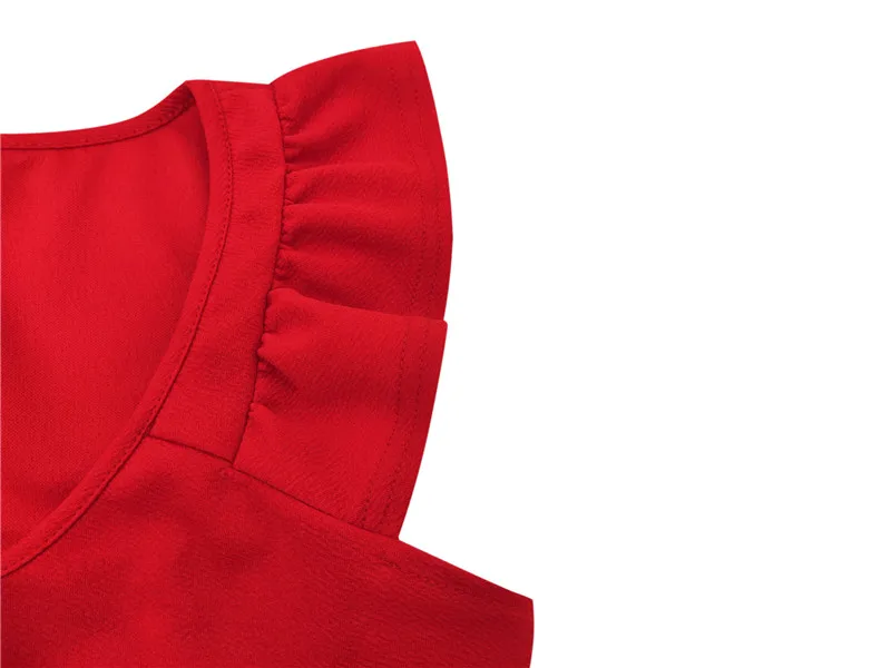 

Elegant Dress Ruffles Sweety Summer Party Dresses Women Vintage Casual Sundress Sleeveless Short Mini Dress V Neck Solid SJ1879R