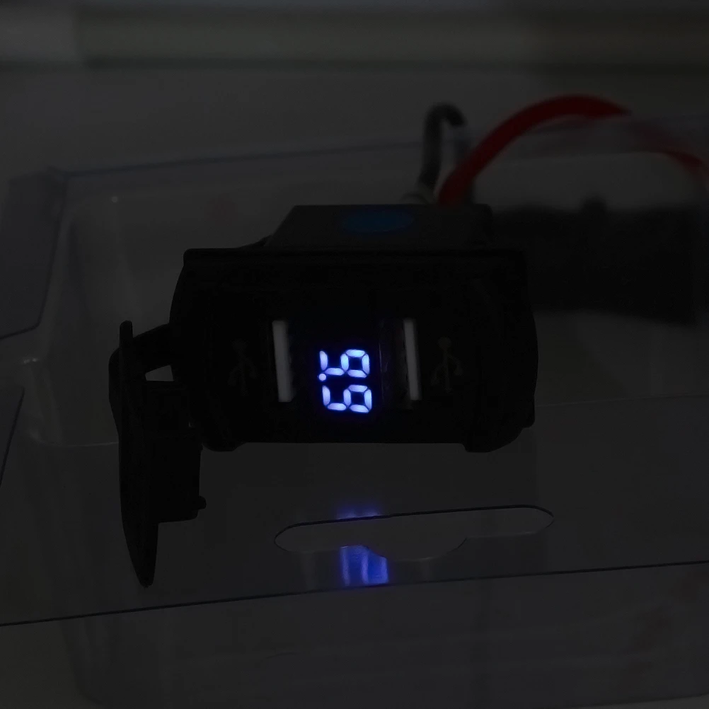 12 24V мотоцикл автомобиль Лодка USB розетка с вольтметром (синий)|Морское