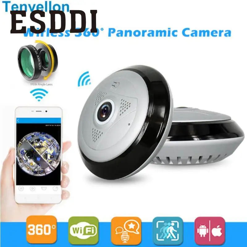Esddi 360 панорамный Fisheye HD Беспроводной WI FI Cam Главная безопасности сети ip мини