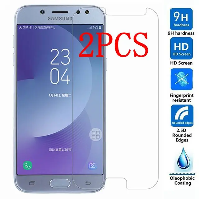 2 шт закаленное стекло для Samsung Galaxy J5 2017 Защитная пленка экрана Pro J530