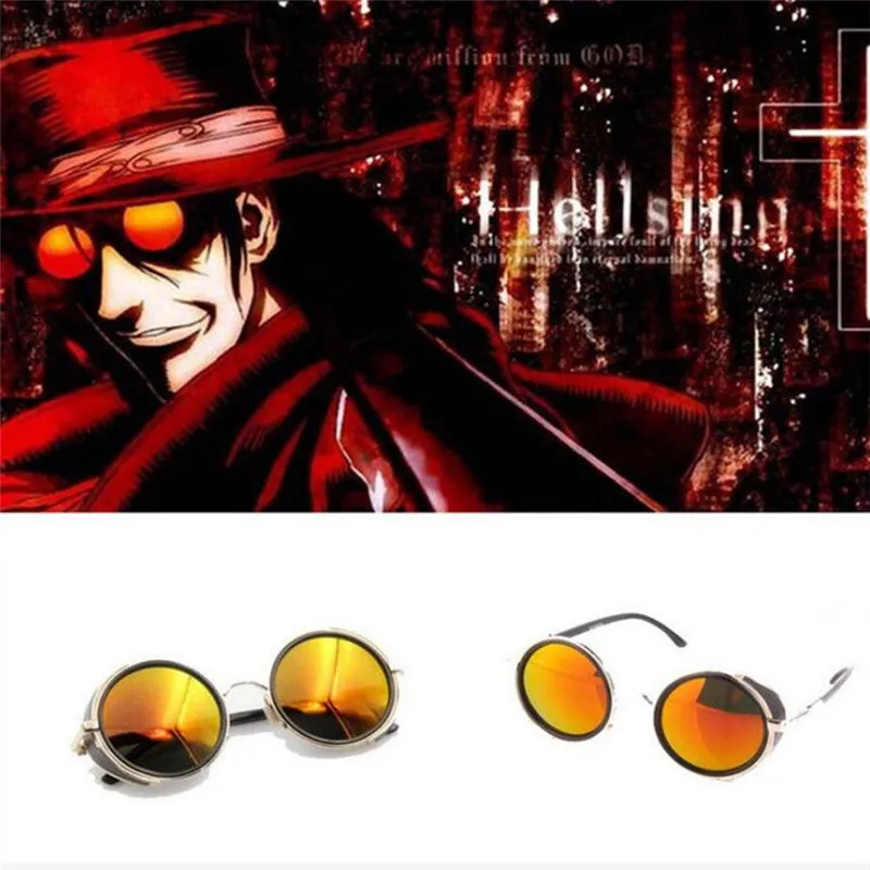 Мужские очки в стиле аниме HELLSING Alucard оранжевые солнцезащитные для косплея