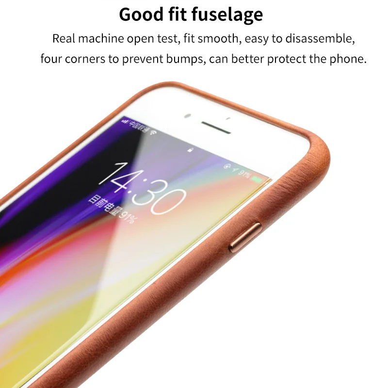 Деловой чехол QIALINO из натуральной кожи для iPhone 8 Plus Ультратонкий телефона ручной