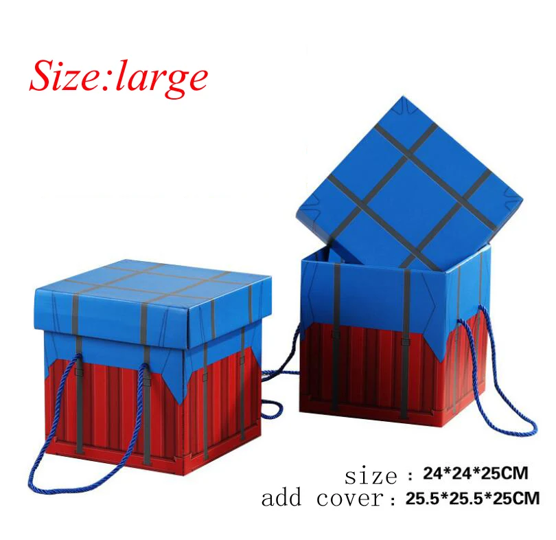 25x25x25cm 1/3 шт творческие Airdrop подарочной коробке снэк-подарочной коробке 15, 20, 25 см вечерние подарок посылка Площадь жестяная коробка для хранения ящик для хранения коробки для подарков "сделай сам" Pubg год - Цвет: 25x25x25cm