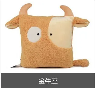 Taurus Игрушек! Милые плюшевые игрушки мультфильм Знаки зодиака мягкая подушка украшения день рождения Рождественский подарок 1 p - Цвет: Taurus