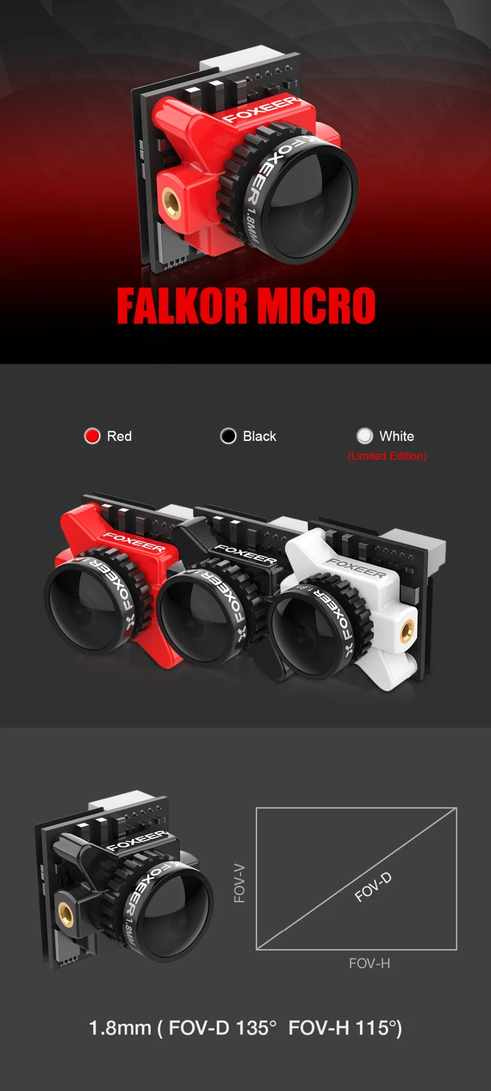 Foxeer Falkor Micro 2 камера 1200TVL FPV 16:9/4:3 PAL/NTSC переключаемая CMOS 1/3 GWDR камера RC гоночный Дрон Всепогодная камера