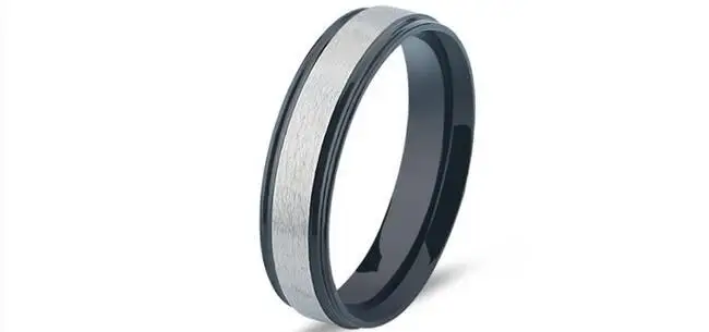 Матовое стандартное титановое кольцо черное золото|stainless steel couple rings|titanium ringcouple