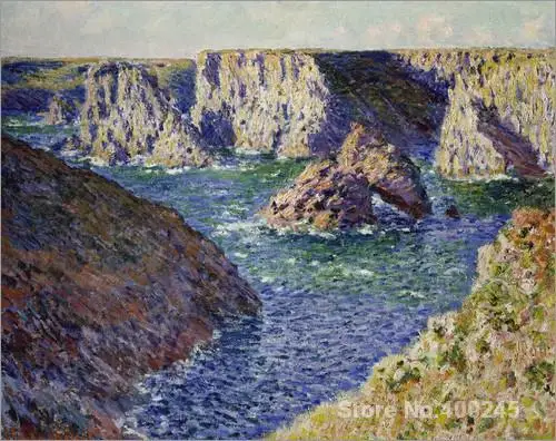 Подарок на заказ пейзажная живопись скалы Белль Иль. В Клоде монете высокое