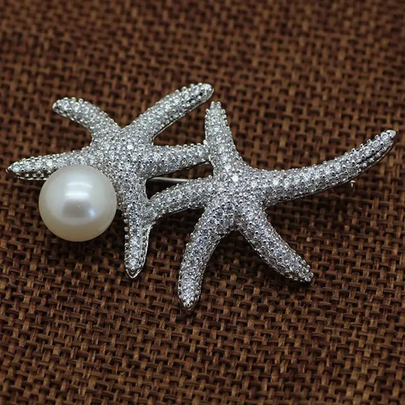 

ASHIQI Natural Freshwater pearl brooch for women large rhinestone brooch Pin Romantic Wedding Bride Bridesmaid Jewelry