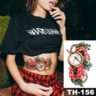 Водонепроницаемые временные наклейки для татуировок карманные часы с узором для переноса воды красный цветок боди арт вспышка поддельные татуировки