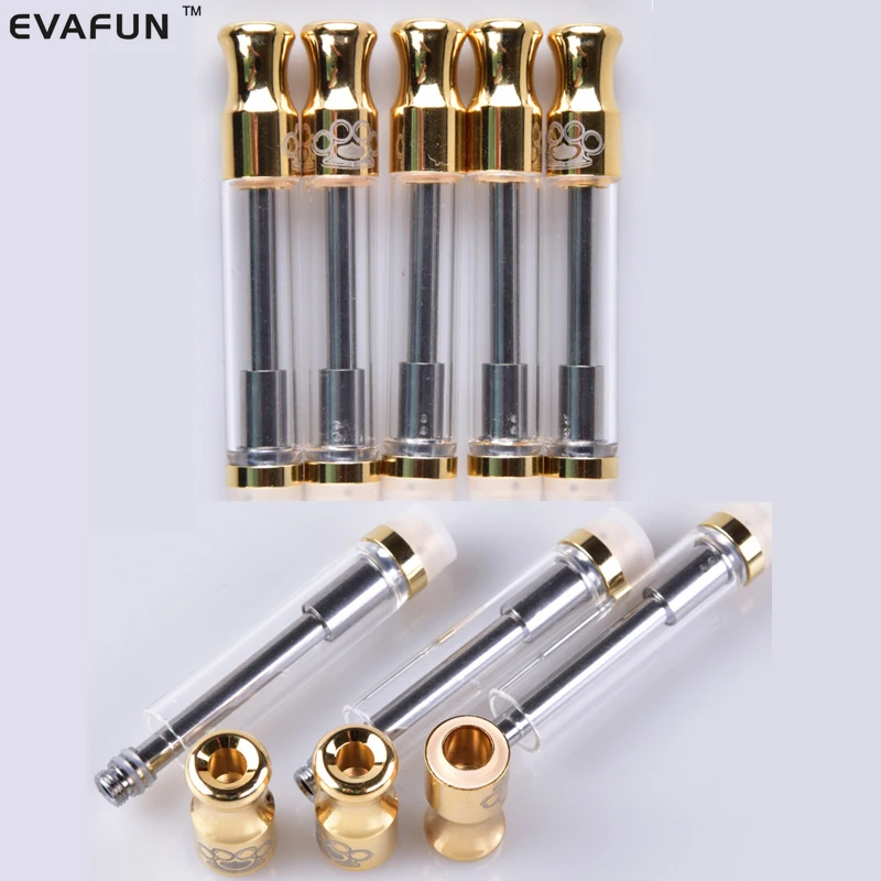Картриджи CBD Vape ручка резервуар распылитель Pyrex стекло 0 5 мл 1 золотой бутон