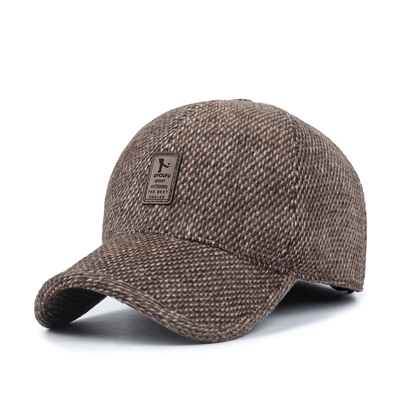 AETRUE Men Snapback Baseball Cap Brand Bone homme Earflaps Dad Hats For Gorras Casquette Chapeau Thicken Warm Winter Hat | Аксессуары