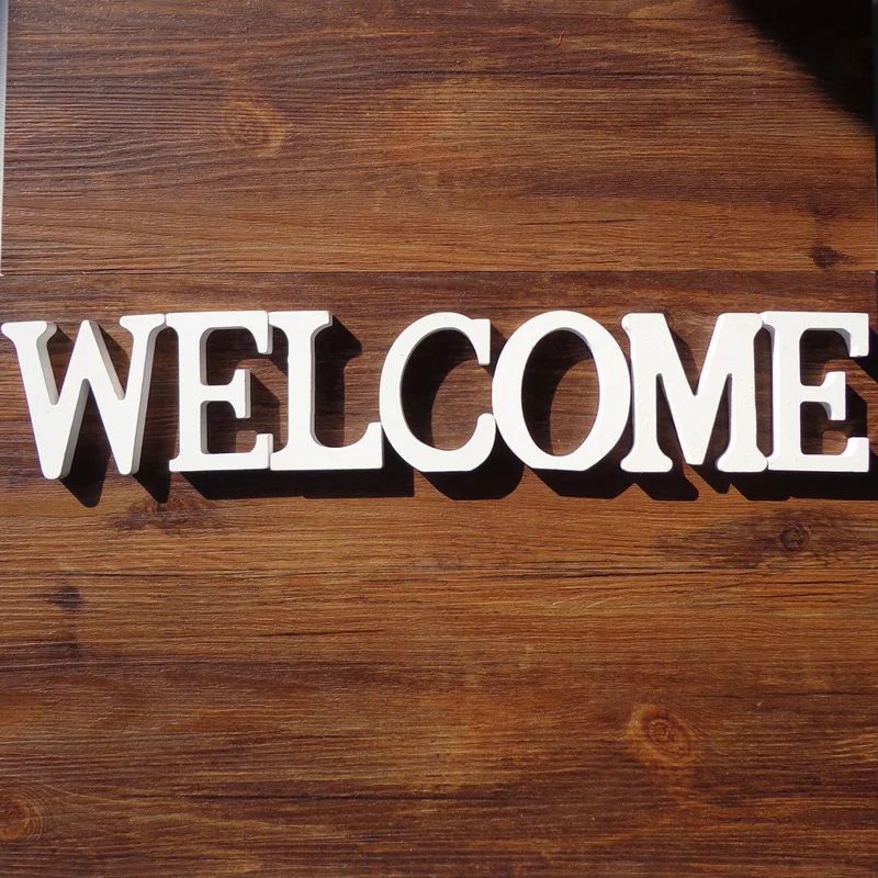1 комплект Белый Деревянный Английский алфавит английское слова Welcome Thank you