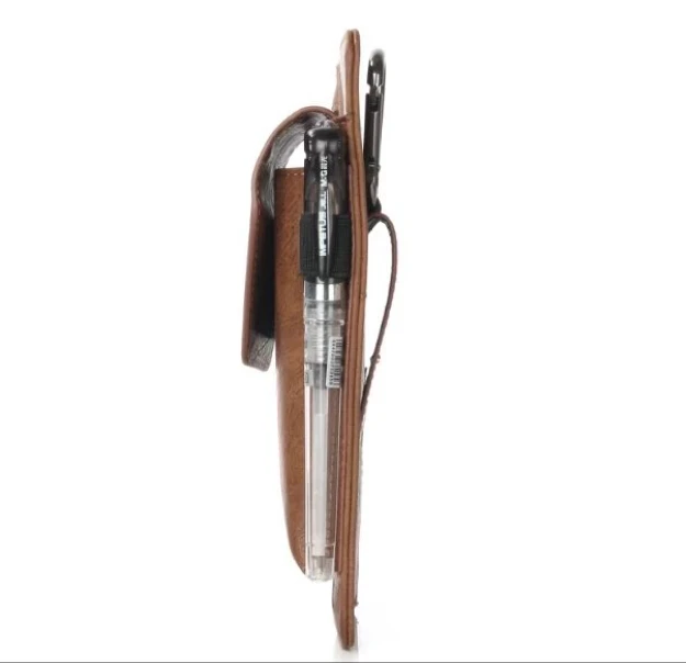 Мужской кожаный чехол на застежке-липучке с застежкой-молнией и отделением для