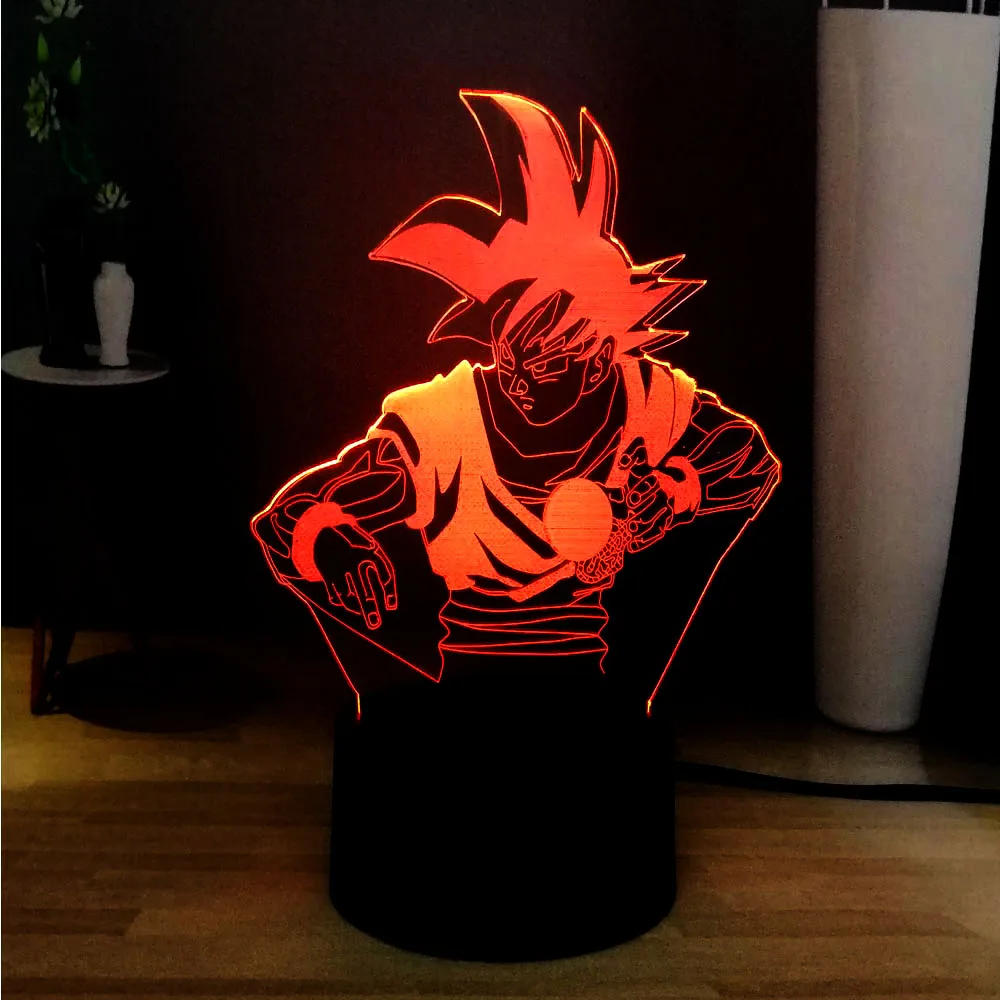 Dragon Ball Cool Wukong RGB 7 цветов акриловый светодиодный светильник иллюзия настольная