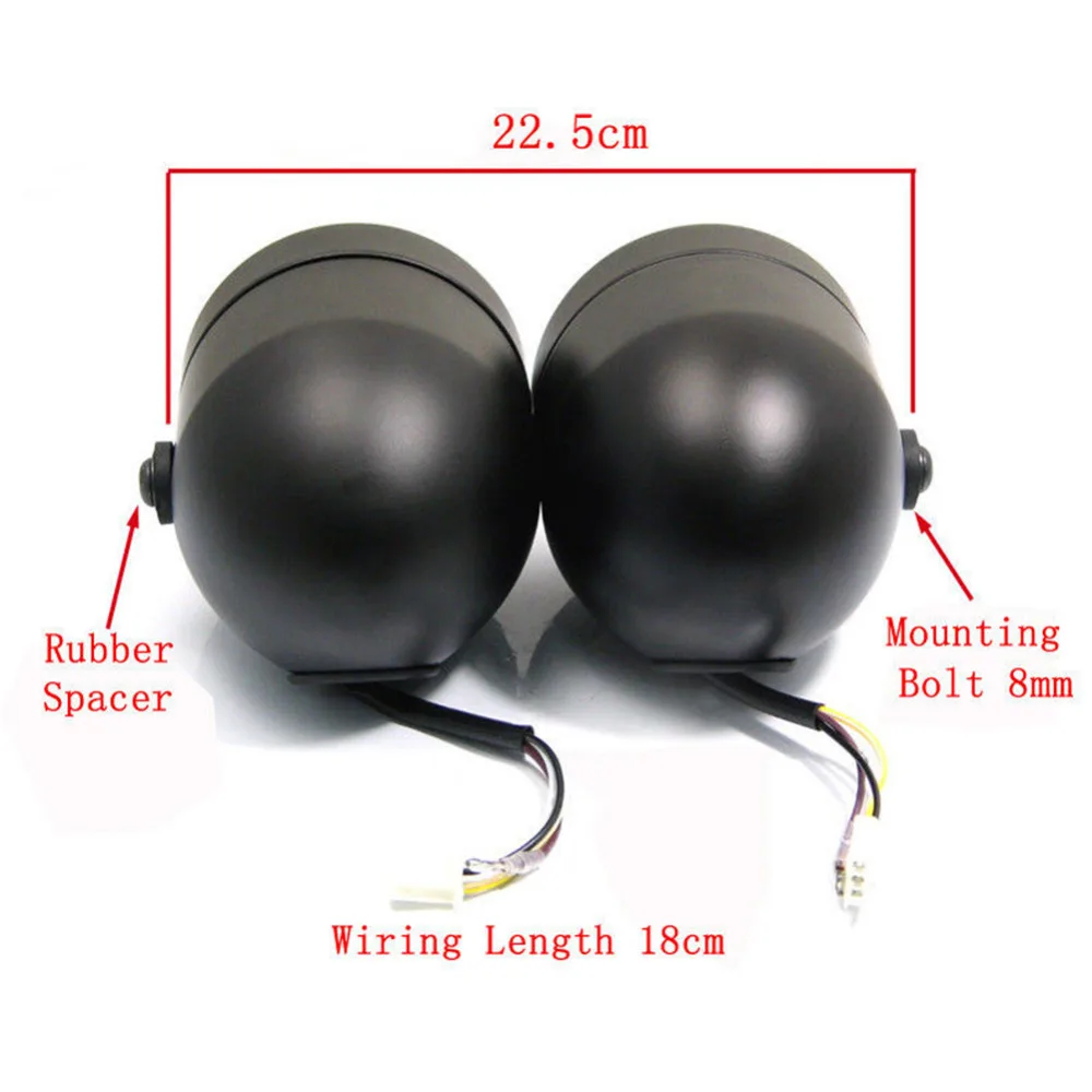 Black Housing Clear with Amber Lens Motorcycle 4&quot dominator dual Twin Round Headlight Double Dominator Bulb Lamp Universal H4 |