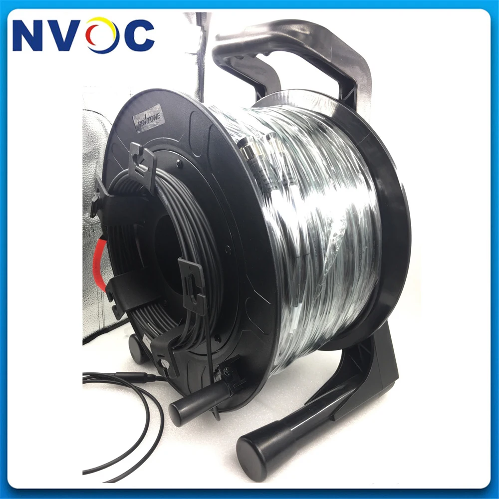 

1pcs 500M 4Core G657A1 4.0mm FC LC Tactical Fiber Optic Cable With Reels and 1Pair 2ch Audio (RCA) Bi-directional Convertor