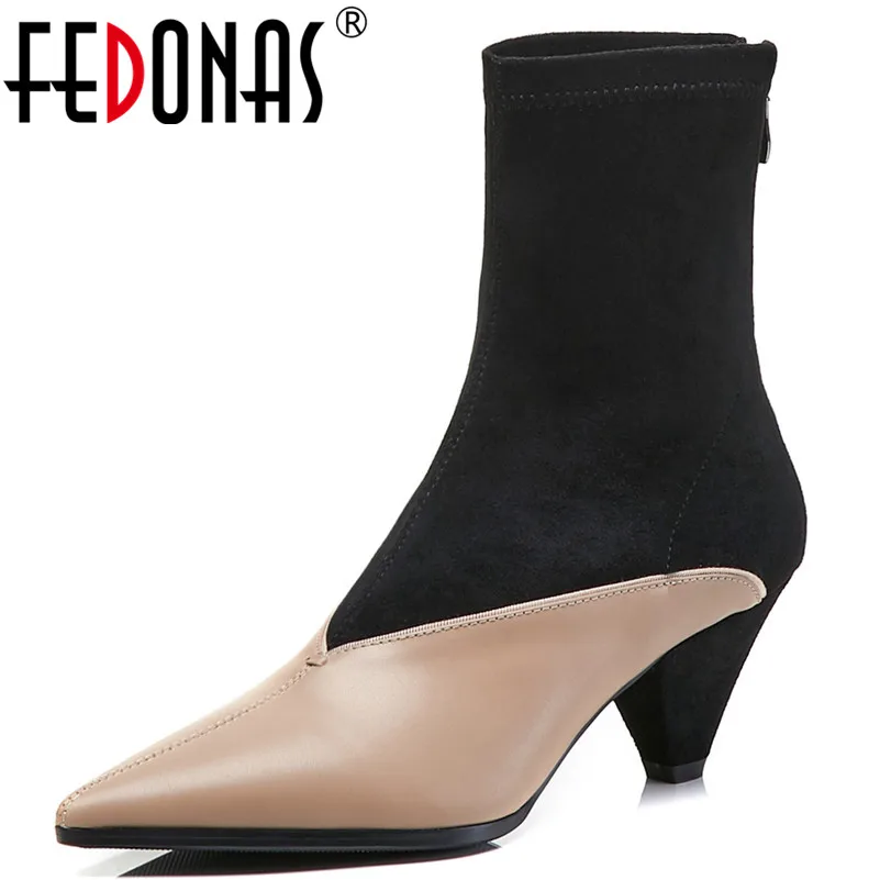 FEDONAS/Модная пикантная Брендовая женская обувь для вечеринок в стиле пэчворк
