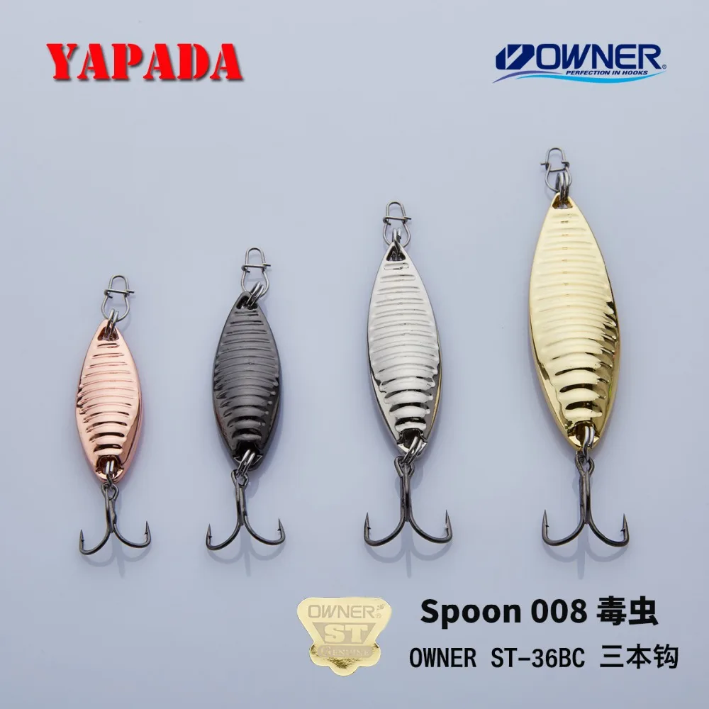 YAPADA ложка 008 Vermin тройной крючок 10 г/50 мм 15 г/60 многоцветные перья металлический
