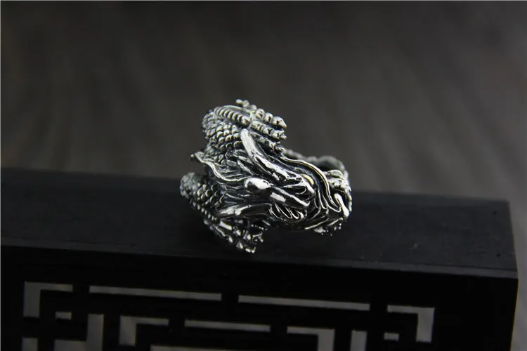 Посеребренные оптовая серебр покрыл ретро кран кольцо мужская Тайский