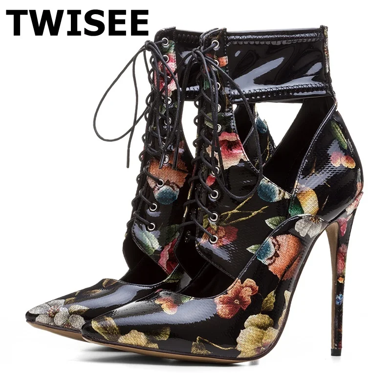 TWISEE zapatos mujer женские ботиночки на шнуровке сапоги до бедра Фирменные Носить
