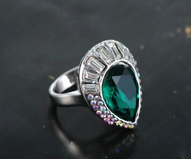 European style fashion charm of natural opal crystal clear Austrian beads ring quality jewelry R59 B|beaded swimsuit|charms carcharm pewter |