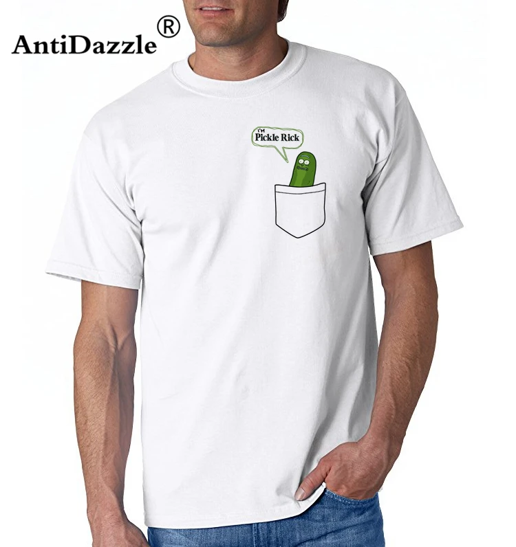 Футболка с надписью Antidazzle Pickle Rick in Pocket футболка в стиле Харадзюку изображением