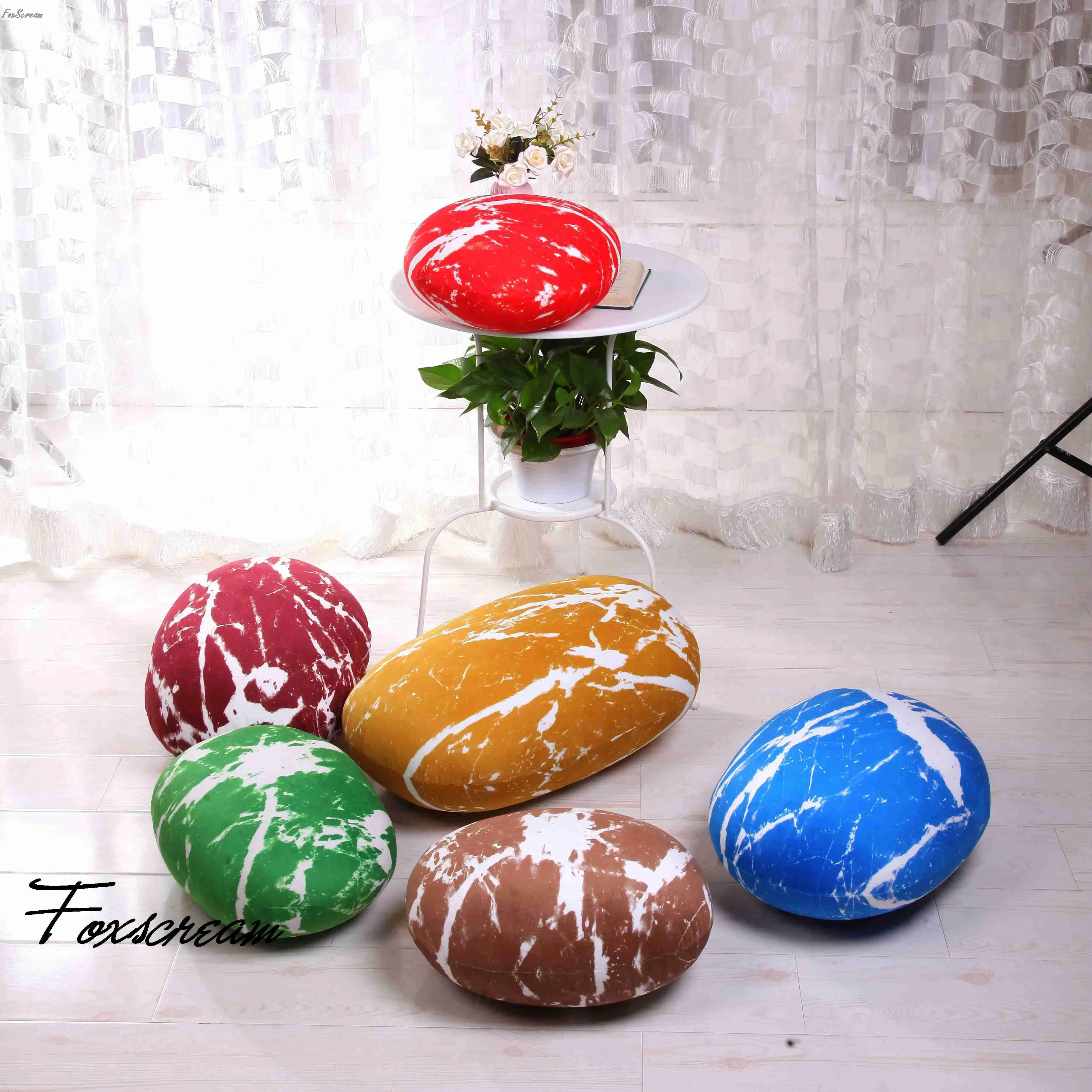 6 шт./компл. современный чехол для подушки улицы бархатный подушек с камнями