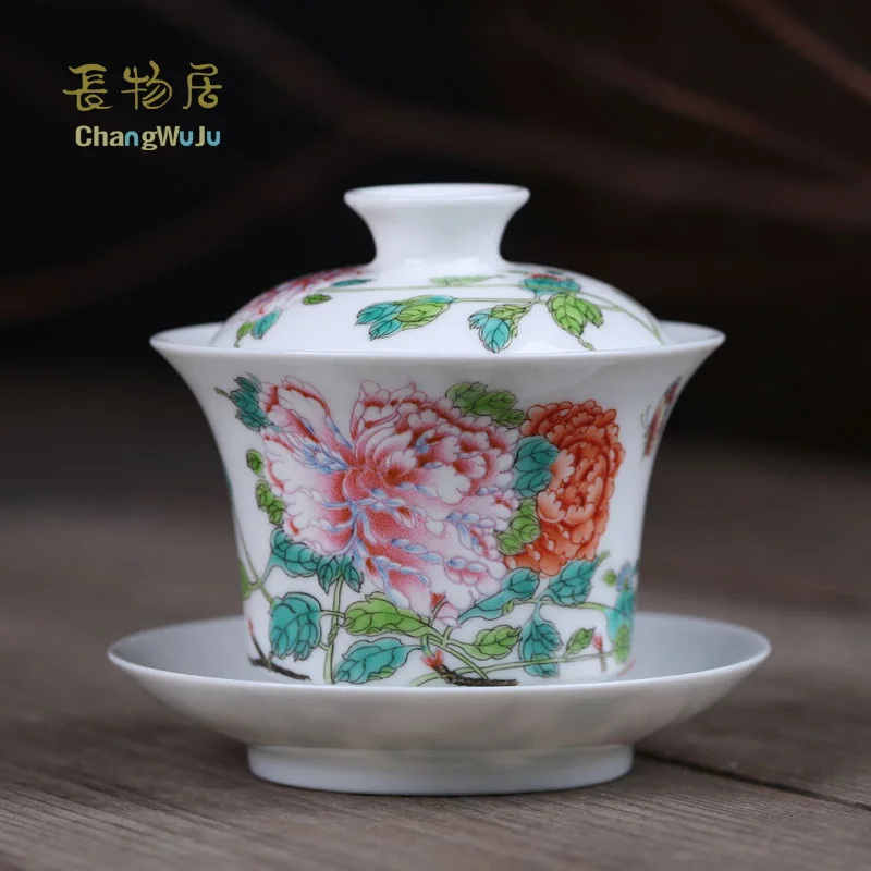 Чаши и блюдца Changwuju in Jingdezhen Экологически чистая чайная чашка с крышкой ручная