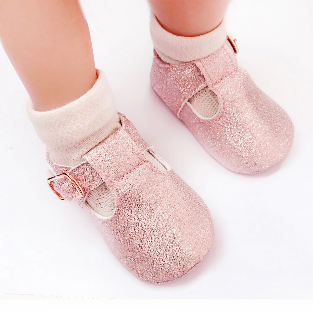 2021 новый для маленьких девочек туфли кремовые мягкая подошва bling Новорожденные