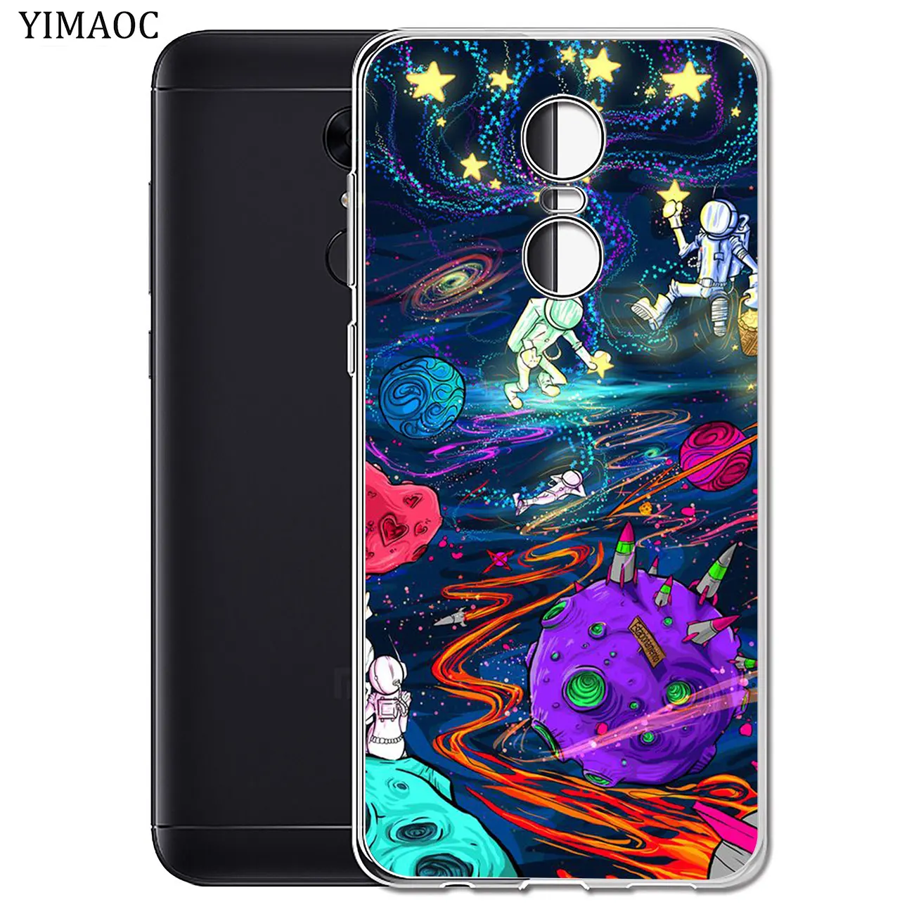 Мягкий чехол moon astronaut universe Starry star Space для Xiaomi MI Redmi 8A 7A 6A 5A 4X Note 8 7 6 Pro 5 Plus|Бамперы| |