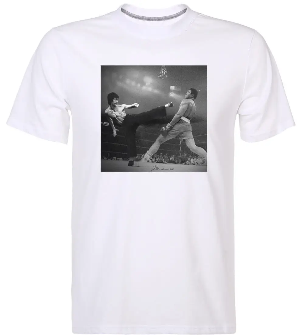 Винтажная Мужская футболка Брюса Ли против Али легенды о боксе размер S-Xxl новинка