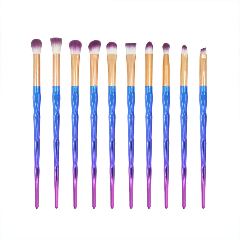 10Pcs Purple AiceBeu 20 шт./компл. Русалка набор кистей для макияжа, инструменты для макияжа, женские туфли на шнуровке, со стразами набор кистей для макияжа Кисти для макияжа, мягкие синтетические волоски, кисть с pinceis+ 1 шт. рыба кисть - Handle Color: 10Pcs Purple
