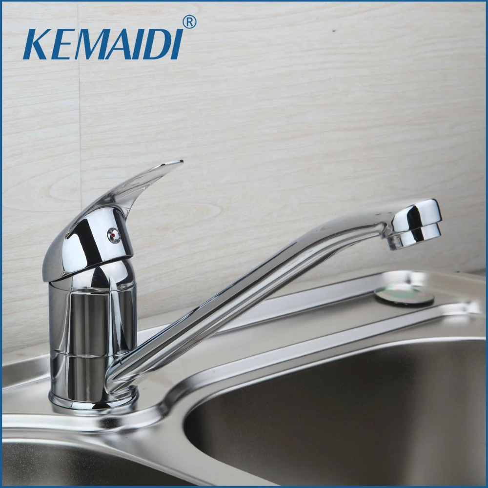 

KEMAIDI Chrome Basin Bathroom Short Kitchen Polished Luxury New Swivel Sink Tap Brass New Vessel Mixer Torneira Cozinha Faucet