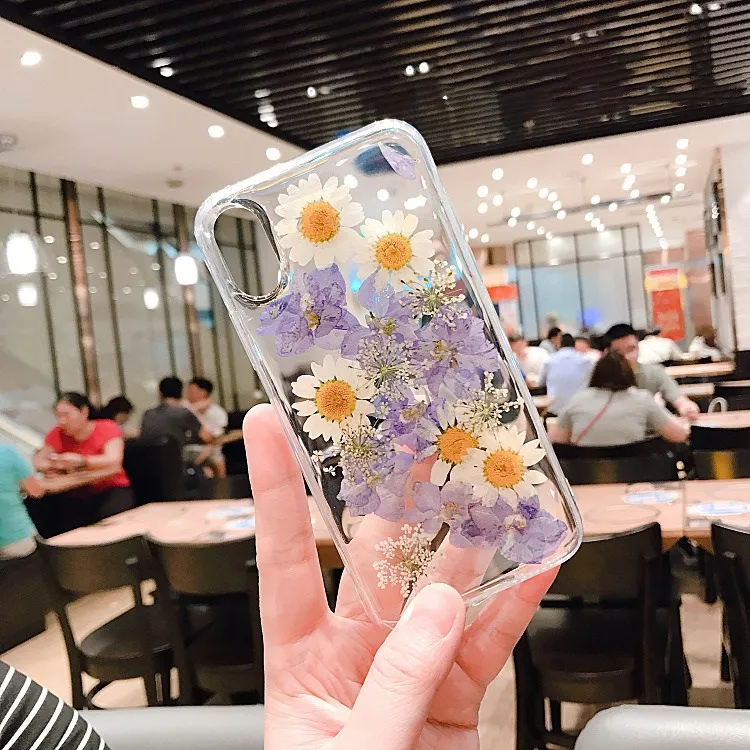 Настоящие гербарий для iPhone X XS MAX XR 8 8 Plus 7 7 Plus 6 6S 6S Plus чехол Чехол задняя оболочка бампер Ins модный защитный ковер