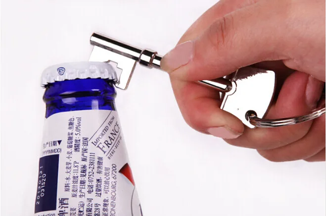 

500pcs Hot Sales New Beer Bottle Opener Stainless Steel Key Ring Keychain Zinc Alloy Key Chain Bar Tool wen5559