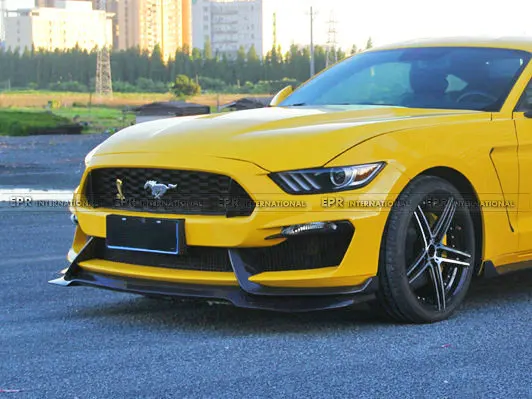 Для 2015 Mustang GT350R углеродное волокно Передняя губка глянцевое отделка бампер Canard